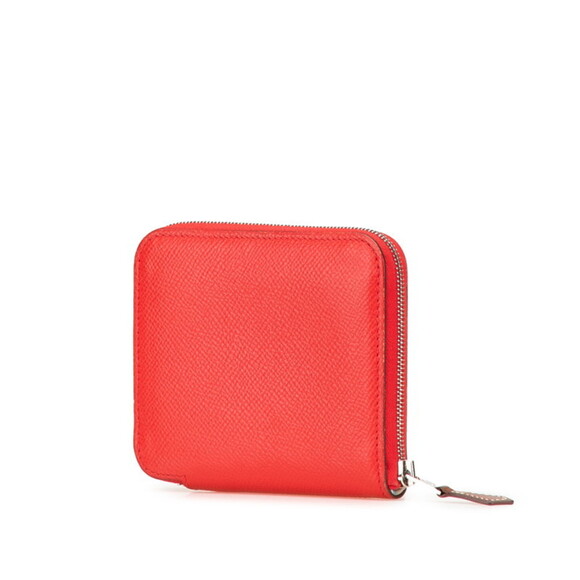 Herms Azap Compact Silk In Silver Hardware Bifold